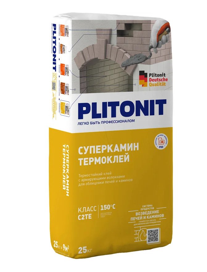 Изображение товара Клей PLITONIT СуперКамин ТермоКлей (150С) 25кг (48шт/пал) в Миди Лтд
