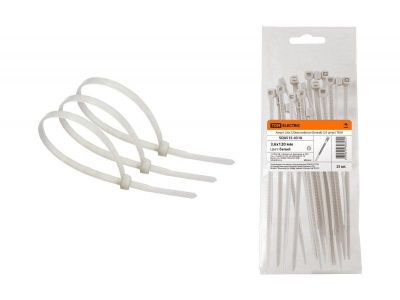 Хомуты нейлоновые белые 120х3,6мм (25шт/уп) TDM - фото в Миди Лтд Изображение товара Хомуты нейлоновые белые 120х3,6мм (25шт/уп) TDM в Миди Лтд