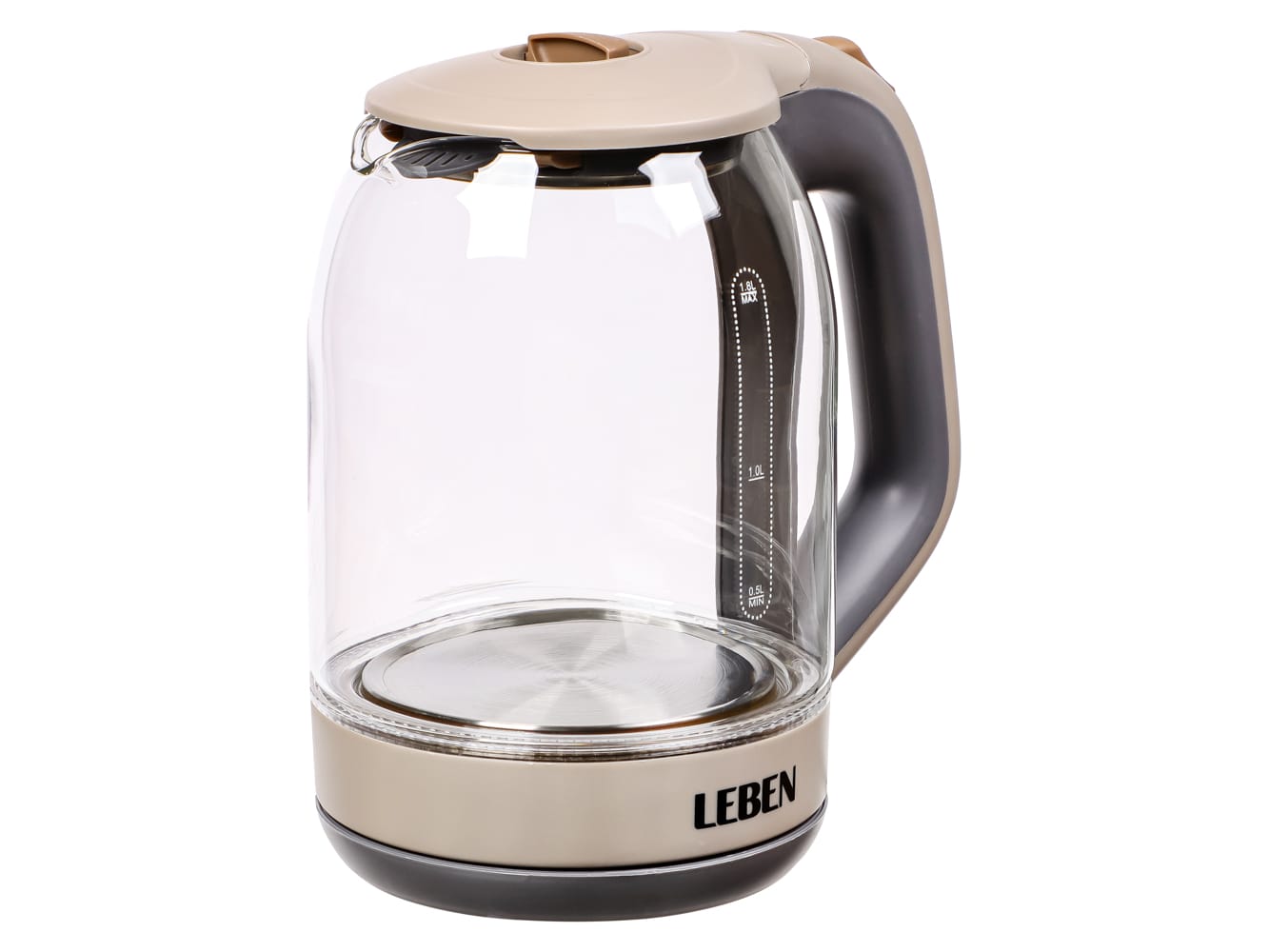 Изображение товара Чайник электрический LEBEN 1850Вт 1,7 л со стекл колбой (12шт/кор) в Миди Лтд