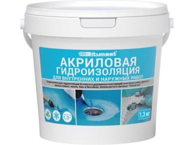 Изображение товара Гидроизоляция акриловая BITUMAST 1,3кг (12шт/уп; 384шт/пал) в Миди Лтд