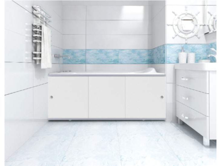 Экран под ванну 1,48м Премиум А серебристый - фото в Миди Лтд Изображение товара Экран под ванну 1,48м Премиум А серебристый в Миди Лтд