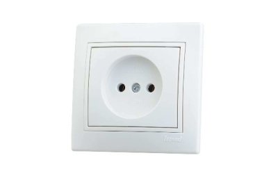 Изображение товара Розетка 1 местная LEZARD Мира белая с белой вставкой б/з керамика в Миди Лтд