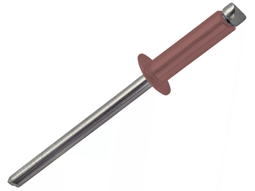 Заклепка алюм/сталь 3,2х8 RAL 3009 красная окись (1000шт/уп)  Х - фото в Миди Лтд Изображение товара Заклепка алюм/сталь 3,2х8 RAL 3009 красная окись (1000шт/уп)  Х в Миди Лтд