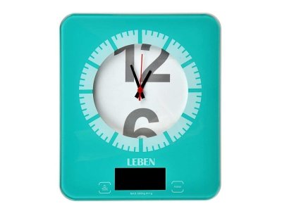 Весы кухонные электронные LEBEN нагрузка до 5кг пластик с часами (24шт/кор)  Х - фото в Миди Лтд Изображение товара Весы кухонные электронные LEBEN нагрузка до 5кг пластик с часами (24шт/кор)  Х в Миди Лтд
