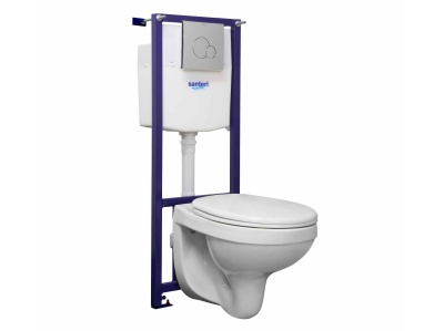 Комплект "АЛЬФА" унитаз, сиденье полипр.,инсталляция,кнопка хром.глянец - фото в Миди Лтд Изображение товара Комплект "АЛЬФА" унитаз, сиденье полипр.,инсталляция,кнопка хром.глянец в Миди Лтд