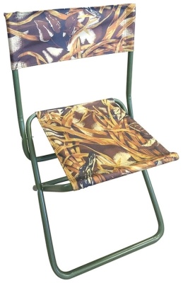 Изображение товара Стул туристический СЛЕДОПЫТ складной  средний со спинкой 350х470х810мм труба сталь 20х1мм цвет камыш в Миди Лтд