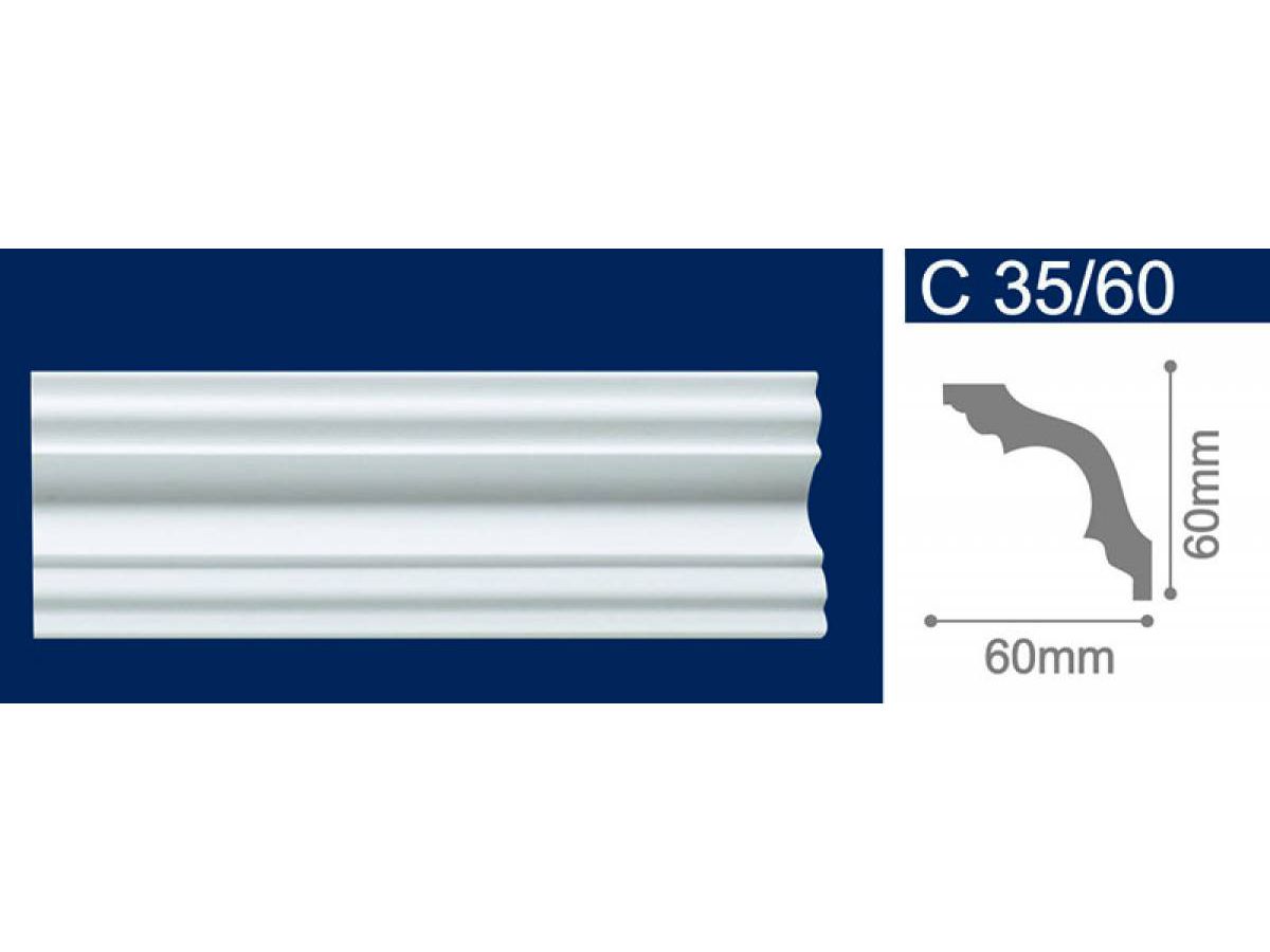 Изображение товара Экструдированный плинтус 60*60*2м  С35/60 (уп-50шт) в Миди Лтд