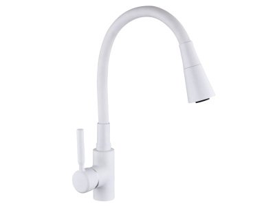 Изображение товара Смеситель для кухни СоюзКран гибкий излив керам картридж 35мм белый цинк SK01-F132 в Миди Лтд