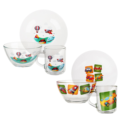 Набор для завтрака ОСЗ (салатник, тарелка, кружка для чая) Веселый транспорт - фото в Миди Лтд Изображение товара Набор для завтрака ОСЗ (салатник, тарелка, кружка для чая) Веселый транспорт в Миди Лтд