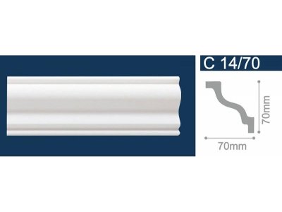 Экструдированный плинтус 70*70*2м  С14/70 (уп-50шт) - фото в Миди Лтд Изображение товара Экструдированный плинтус 70*70*2м  С14/70 (уп-50шт) в Миди Лтд