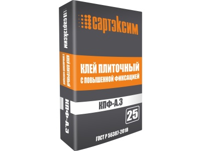 Изображение товара Клей плиточный САРТЭКСИМ КПФ-А3 с повышенной фиксацией 25кг (48шт/пал) в Миди Лтд