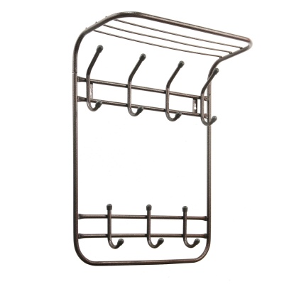 Изображение товара Вешалка настенная Комфорт 2-х ярусная медный антик 4/3 крючка (2шт/уп) в Миди Лтд