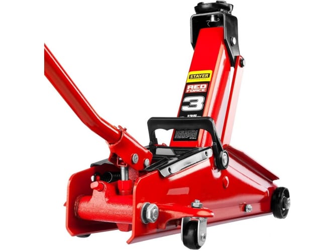 Изображение товара Домкрат гидравлический подкатной 3т увеличенный подъем 135-410мм поворотная ручка STAYER RED FORCE  в Миди Лтд