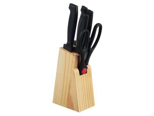 Изображение товара Набор ножей кухонных 6 предметов в деревянной подставке (24шт/кор) в Миди Лтд