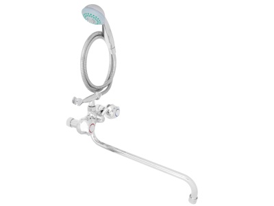 Изображение товара Смеситель для ванны с круглым изливом с душ набором латунь RAIN Кварц в Миди Лтд