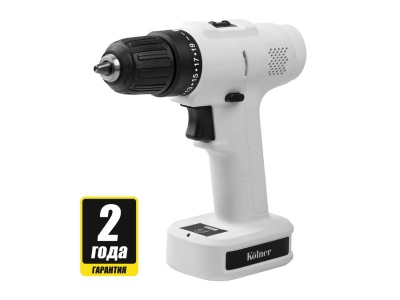 Дрель-шуруповерт аккумуляторная Kolner KCD 12В 0-650 об/мин 20Нм 2Ач (белый) - фото в Миди Лтд Изображение товара Дрель-шуруповерт аккумуляторная Kolner KCD 12В 0-650 об/мин 20Нм 2Ач (белый) в Миди Лтд