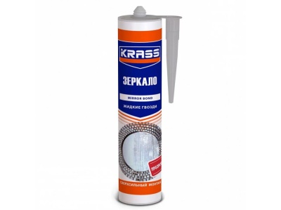 Изображение товара Клей жидкие гвозди KRASS для зеркал Суперсильный монтаж прозрачный 300мл (12шт/уп, 1152шт/пал) в Миди Лтд