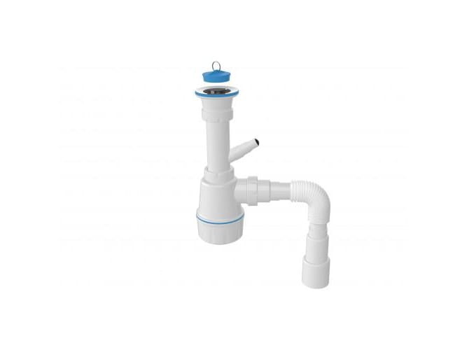 Изображение товара Сифон ZEGOR для мойки M106-1 1 1/2 40*50 мм с отводом с/м с пробкой (30шт/уп) в Миди Лтд