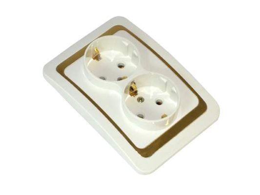 Изображение товара Розетка двухместная без заземл. БЕЛАЯ           ХХ в Миди Лтд