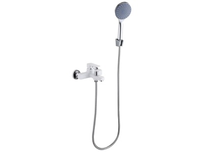 Изображение товара Смеситель для ванны СоюзКран с душем короткий излив керам картридж 35мм белый цинк SK07-М105 в Миди Лтд