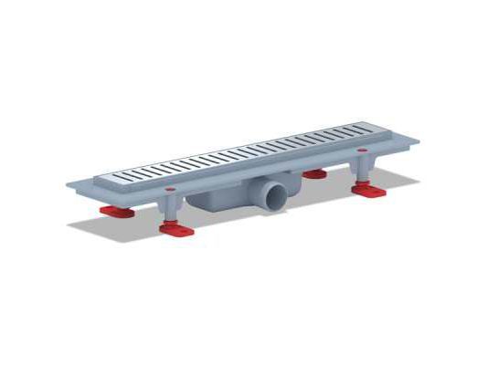 Изображение товара Трап линейный пластик. 40мм 450*62 глянцевая нержавеющая решетка Бимс в Миди Лтд