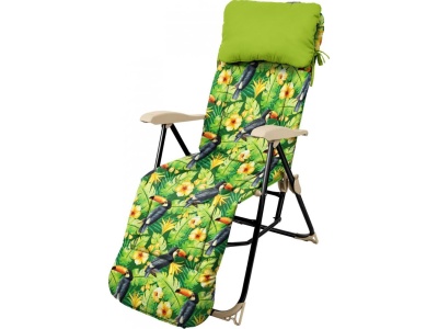 Изображение товара Кресло-шезлонг с подножкой и матрасом Haushalt 820x590x1160 с туканами в Миди Лтд