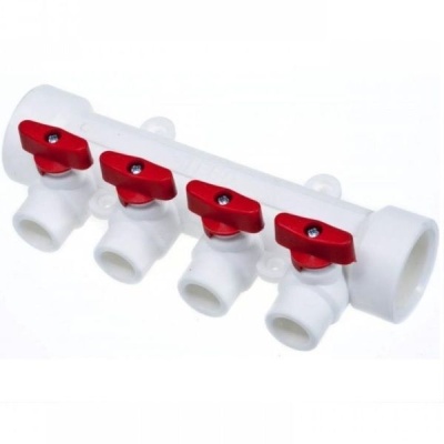 Изображение товара Коллектор PPR универсальный 40*20*4 с отсечными кранами Valfex в Миди Лтд