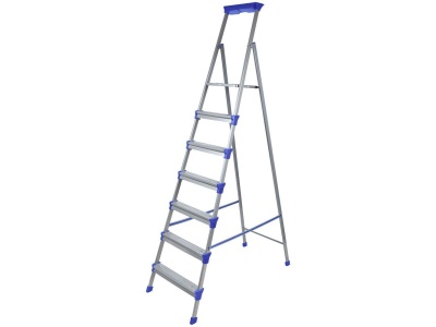 Изображение товара Стремянка металлическая NIKA 7 ступеней высота до рабочей площ 151см 10,1кг в Миди Лтд