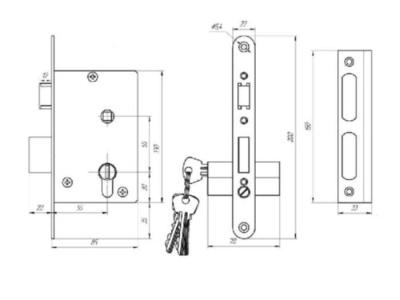Изображение товара Замок врезной 3В 4-3 01 серебро г. Дмитровград в Миди Лтд