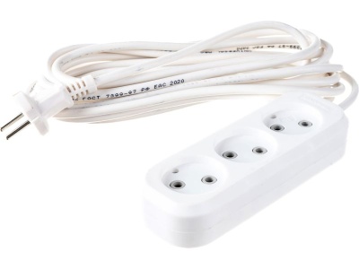 Удлинитель 3 гнезда 5м (35шт/кор) - фото в Миди Лтд Изображение товара Удлинитель 3 гнезда 5м (35шт/кор) в Миди Лтд
