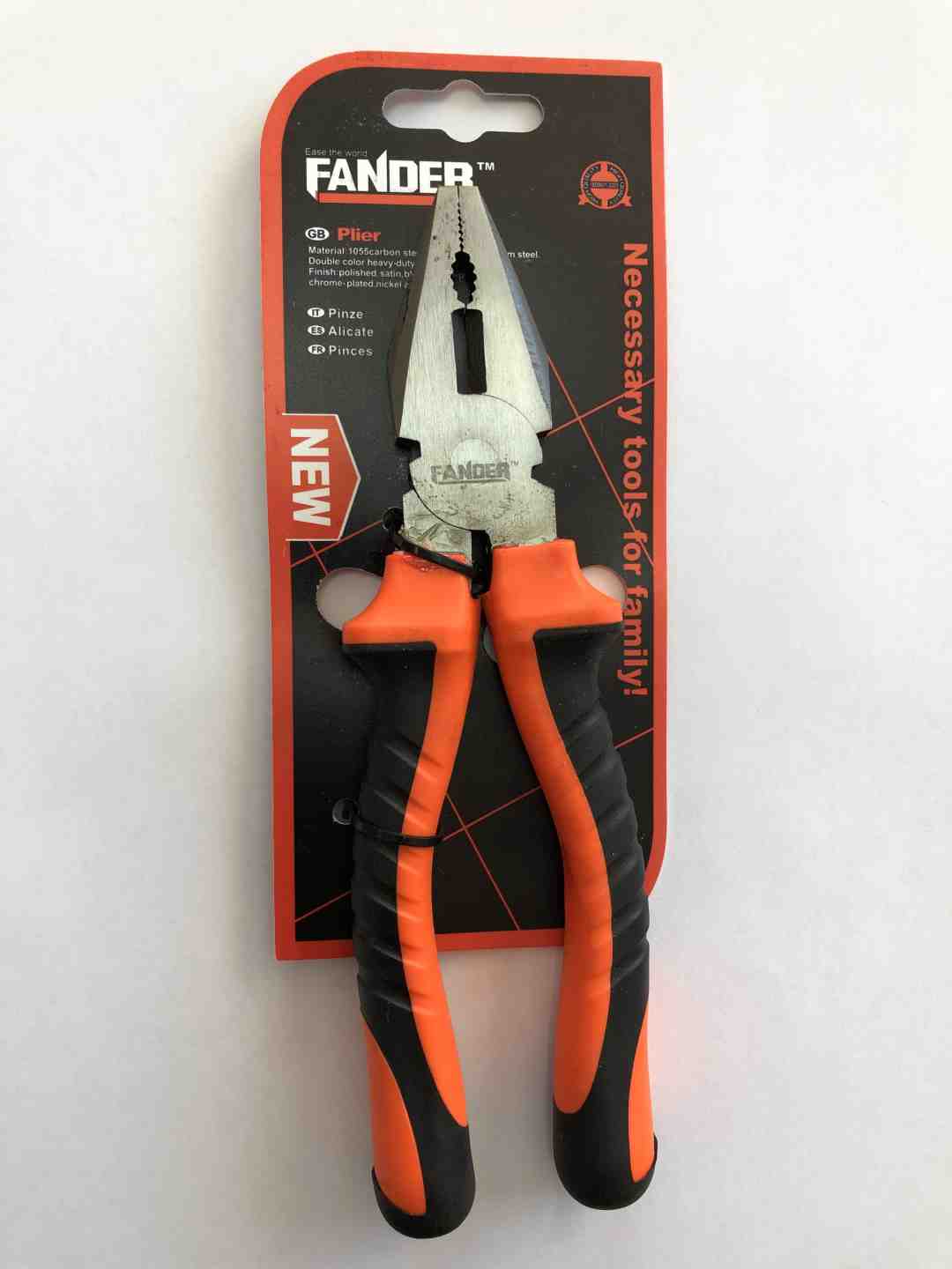 Пассатижи 200мм FANDER комбинированная ручка подвесные (12шт/уп) - фото в Миди Лтд Изображение товара Пассатижи 200мм FANDER комбинированная ручка подвесные (12шт/уп) в Миди Лтд