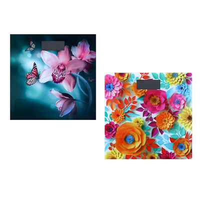 Весы напольные электронные FLOWER COLLECTION ЖК-дисплей 28*28*0,5см до180кг  Х  - фото в Миди Лтд Изображение товара Весы напольные электронные FLOWER COLLECTION ЖК-дисплей 28*28*0,5см до180кг  Х  в Миди Лтд