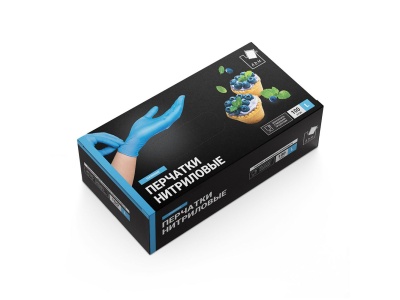 Изображение товара Перчатки нитриловые Усиленые L голубые (50пар/уп) в Миди Лтд