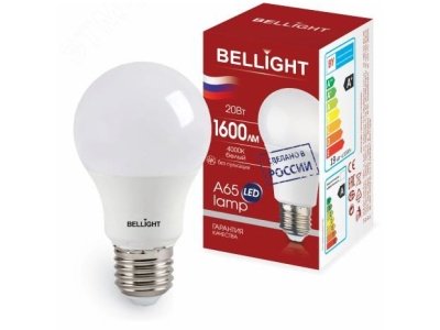 Изображение товара Лампа светодиодная BELLIGHT LED А65 20W 220V Е27 4000К 1600Лм в Миди Лтд
