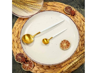 Изображение товара Тарелка обеденная керамика круглая 26см Daniks White Fusion белая (6шт/уп) в Миди Лтд