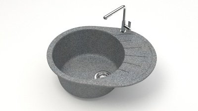 Изображение товара Мойка матовая Карельский Камень Teylor 10/Q8 (575*440мм) темно-серая в Миди Лтд