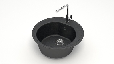 Изображение товара Мойка матовая Карельский Камень Cheraya 3/Q4 (510*510мм) черная в Миди Лтд