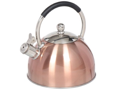 Изображение товара Чайник нерж сталь 3л (MSY-072) со свистком ручка с силиконовым покрытием индукция зеркальный Daniks  в Миди Лтд