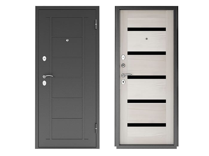 Изображение товара Дверь металлическая 960 правая 75мм ТИТАН-2050 5С Беленый дуб букле графит в Миди Лтд