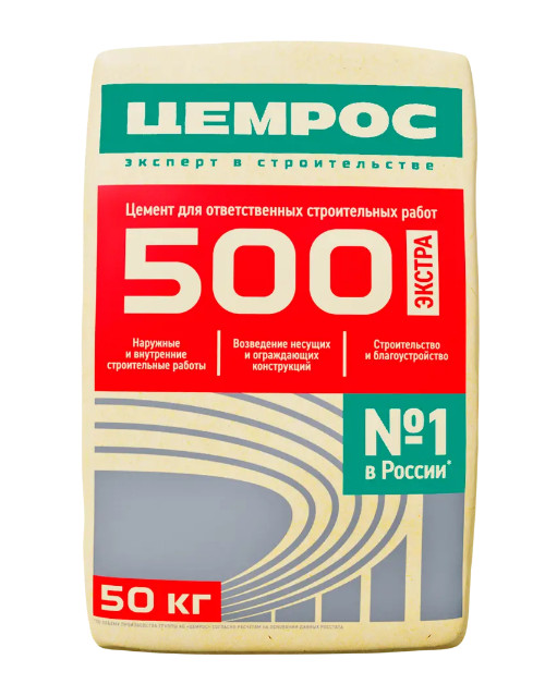 Изображение товара Цемент Евроцемент "ЦЕМРОС" М500 ЦЕМ I 42.5 Б  50кг EXTRA г.Ульяновск (40шт/пал) в Миди Лтд