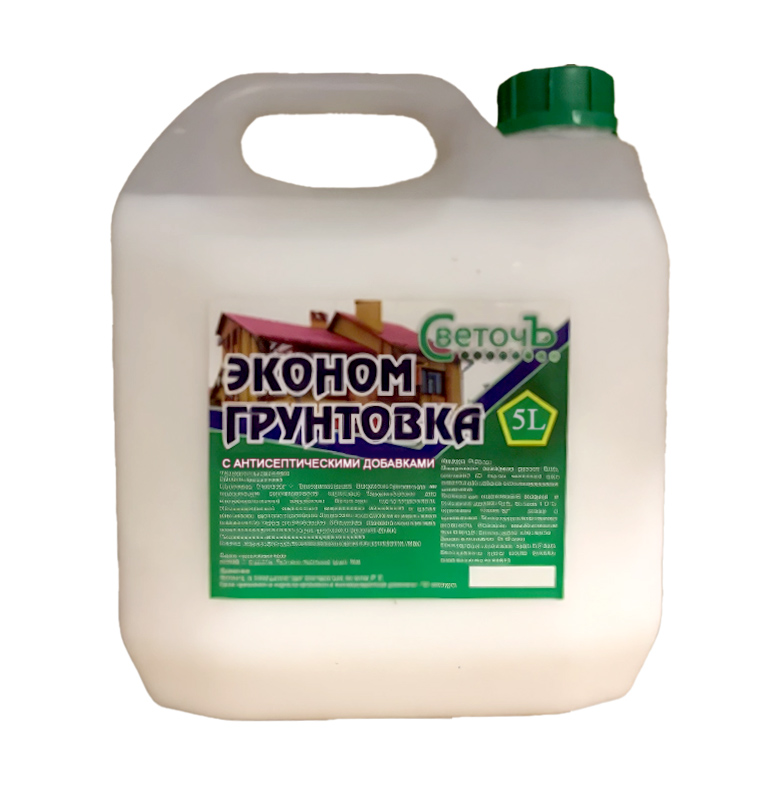 Грунт акриловый СВЕТОЧЪ ЭКОНОМ 5л (72шт/пал) - фото в Миди Лтд Изображение товара Грунт акриловый СВЕТОЧЪ ЭКОНОМ 5л (72шт/пал) в Миди Лтд