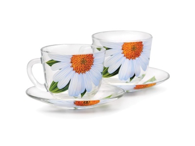 Подарочный набор Дуэт Ромашка 4пр (кружка 2шт+блюдце 2шт) (6шт/уп) - фото в Миди Лтд Изображение товара Подарочный набор Дуэт Ромашка 4пр (кружка 2шт+блюдце 2шт) (6шт/уп) в Миди Лтд