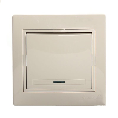 Выключатель 1-кл LEZARD Мира кремовая с вставкой с подсветкой - фото в Миди Лтд Изображение товара Выключатель 1-кл LEZARD Мира кремовая с вставкой с подсветкой в Миди Лтд