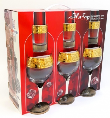 Подарочный набор Жасмин 12пр (фужер 6шт+стопка 6шт) (2шт/уп) Х - фото в Миди Лтд Изображение товара Подарочный набор Жасмин 12пр (фужер 6шт+стопка 6шт) (2шт/уп) Х в Миди Лтд