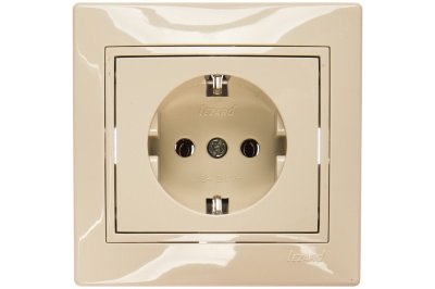 Изображение товара Розетка 1 местная LEZARD Мира крем со вставкой с/з керамика в Миди Лтд