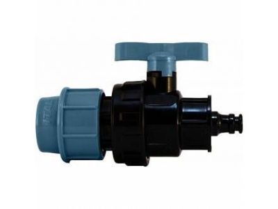 Изображение товара Кран шаровый ПНД 25 быстросъемный ИТАЛ (120шт/уп) в Миди Лтд