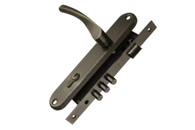 Изображение товара Замок врезной Бронза цилиндровый с защелкой в комплекте с ручкой KIT P90 4585/3 CRONA АВ в Миди Лтд