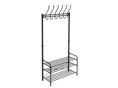 Изображение товара Вешалка напольная в прихожую NIKA 825х335х1750 черная в Миди Лтд