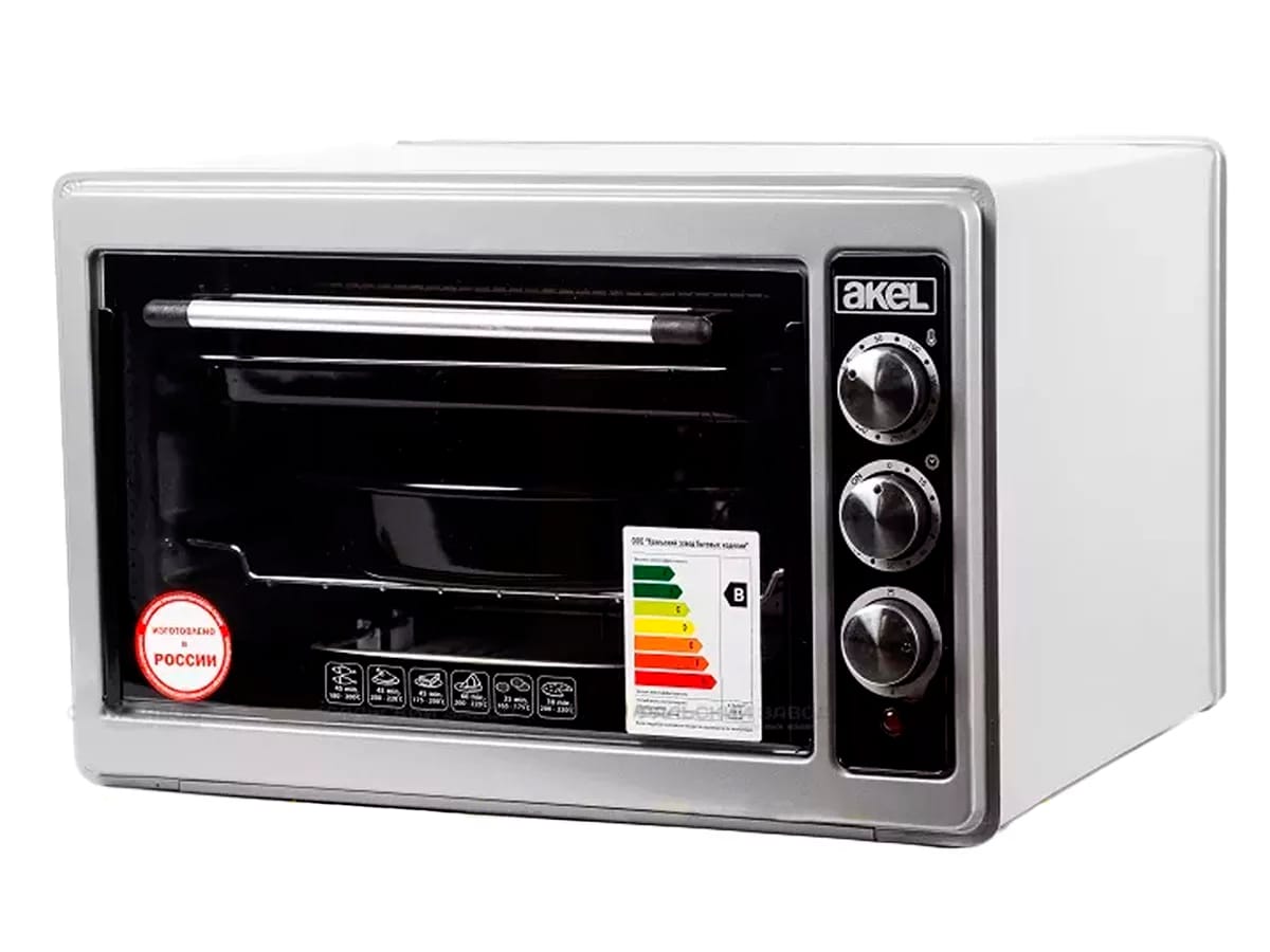 Изображение товара Духовка электрическая AKEL AF-740 36л 2 противня таймер терморегулятор гриль черная УЗБИ  в Миди Лтд