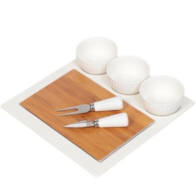 Набор для сервировки фарфор 7пр (поднос, доска, 3 соусника, столовые приборы) Daniks (12шт/уп) - фото в Миди Лтд Изображение товара Набор для сервировки фарфор 7пр (поднос, доска, 3 соусника, столовые приборы) Daniks (12шт/уп) в Миди Лтд